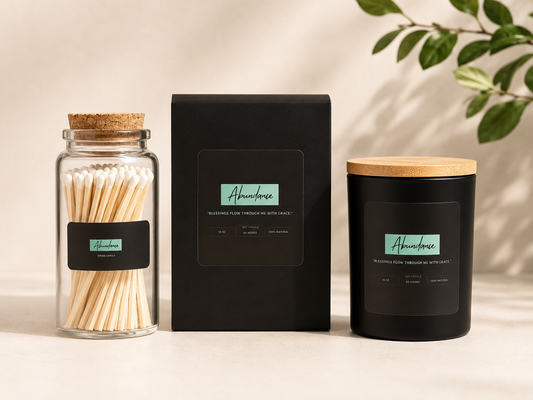ABUNDANCE CANDLE (Golden island) + Luxury Matches